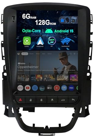 SXAUTO Android 12 [6GB+128GB] IPS Autoradio Per Excelle GT/XT Astra J (2006-2016) - Senza fili Carplay & Android Auto - Camera + MIC - DSP DAB Fast-boot BT 4G Volante WiFi 360-Camera -2 Din 9 Pollici