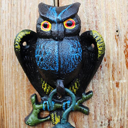 INKCOR Wall Hanging Doorbell, Sign with Owl, Solid Iron Dinner Bell for Front Door/Courtyard/Restaurant, Weatherproof Service Bells