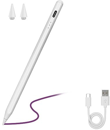 Jsdoin Stylet avec rejet de la paume, fonction d'inclinaison, stylet compatible avec iPad 2018-2023, Apple iPad 6e à 9e, iPad Mini 6/5e génération, iPad Air 4/3e iPad Pro