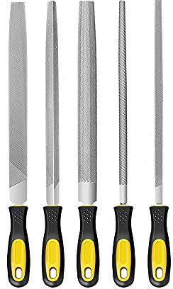 Handwerkzeug-Sets, 5-teiliges Feilen-Set, handgefertigte Metall-Feilen-Werkzeug-Sets mit quadratischer, flacher, dreieckiger, runder, halbrunder Feile for Holzarbeiten, Metallmodelle/150 mm (Color :