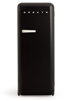CREATE / RETRO FRIDGE 150 OFF WHITE/Réfrigérateur noir avec poignée blanc cassé et congélateur 281L / 102W, faible consommation, 150 cm, 3 étagères, régulateur de température, 60x60x150 cm