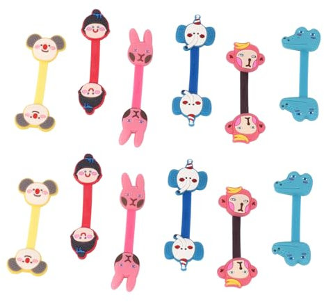 Angoily 12pcs Adorable Earphone Cable Ties Reusable Cable Holder Wire Holder for Home Office Desk Organization