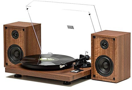 Giradischi in vinile vintage, giradischi in vinile con altoparlanti con 2 altoparlanti stereo, giradischi a 2 velocità, giradischi in vinile musicale, giradischi in vinile, grammofono in noce