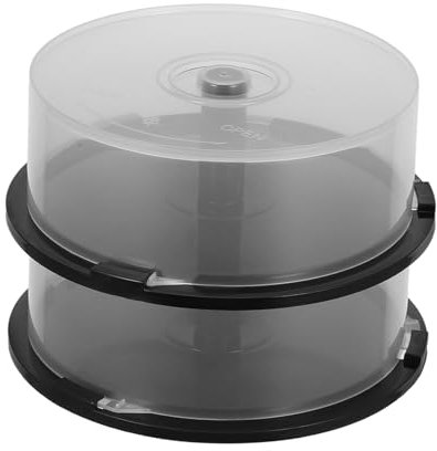 Cabilock 2stücke Cd-dvd-aufbewahrungsbox Runde Behälter Kunststoff Organizer Für Regal Arbeitsplatte Platz Für Cds Schutz Vor Kratzern Wiederverwendbar Leicht Und Robust