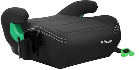 Tulano Cabby 25 Kindersitz Auto - i-Size ECE R129/03 - Autositz für Kinder | 125-150 cm - Sitzerhöhung mit Gurtführung - Sicherheitsführung - Bequeme Armlehnen - mit Getränkehalter – Schwarz