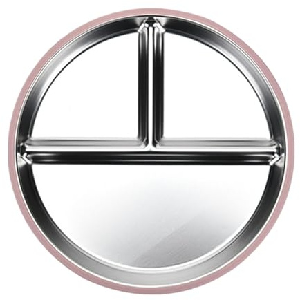 Plaques fendues en acier inoxydable pour enfants en acier inoxydable | Assiettes en acier inoxydable pour lave-vaisselle Safe Metal Food Bany | Assiettes métalliques réutilisables band