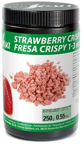 SOSA Crispy Fresa 1-3mm - Cripies de fresa liofilizada en trozos de 1 a 3mm - Bote 250grs - Uso alimentario