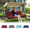 2-3 Seater Thick Garden Bench Cushion, Waterproof Patio Swing Cushion with Backrest, Outdoor Sun Lounger Sofa Swing Hammock Porch Pad Mat with Ties Straps for Canopy Furniture, (Red, 152x102cm)