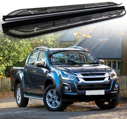 Lot de 2 marchepieds latéraux avec barres Nerf pour Isuzu D-Max Dmax 2012-2018 avec supports