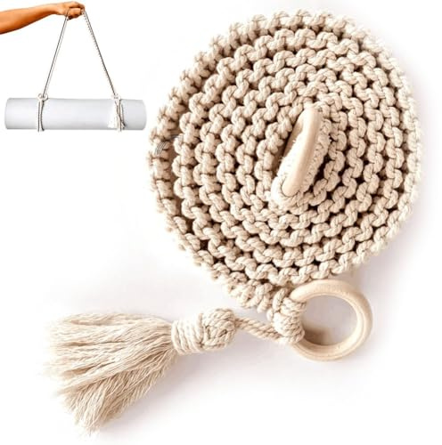 Fopytu Tragegurt Für Yogamatten, Yogamattenträger Im Makramee-Design, Quasten-Crossbody-yogamattengurte Zum Tragen, Passend Für Alle Mattengrößen