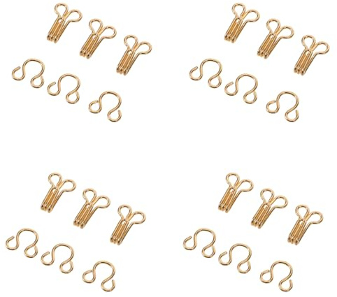 STOBAZA 100pcs Metal Sewing Hooks and Eyes Closure Gold Strong Fastening Hook Replacement for Skirts Trousers and Clothing DIY Craft Projects