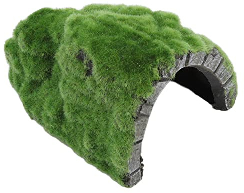 Taidda Reptil Rock Hide Cave Säkert Hartsmaterial för Sköldpaddor Gömställe, Akvariedekoration för Reptiler Sköldpadda Basking Plattform, 5,5x4,7in