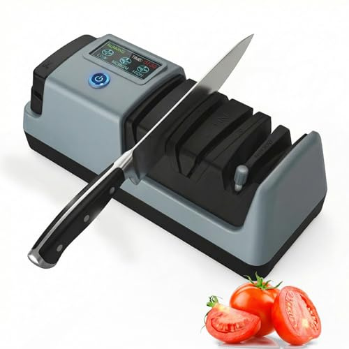 Aiguiseur de couteaux électrique écran LCD, 3 vitesses réglables