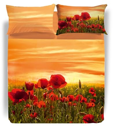 Caleffi - Completo Letto Matrimoniale con Lenzuola Matrimoniali Cotone 100% 240x280, Lenzuolo con Angoli Matrimoniale Coprimaterasso Sotto 180x200 per Materasso Alto 25cm, 2 Federe Cuscino Letto 50x80