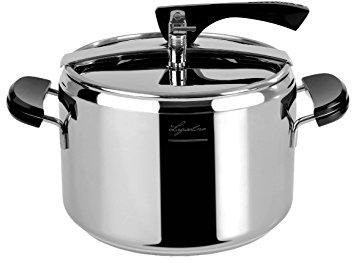 Lagostina La Classica Pentola a Pressione con Cestello ed Ecodose, Ø 22 cm, 5 lt, Acciaio e Nero