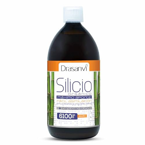 DRASANVI Silicio Orgánico Precursor del Colágeno | Mineral Esencial para la Estructura Celular | Huesos y Articulaciones |Ortiga Verde y Bambú| Fácil Asimilación,6100 mg por Dosis,1000 ml = 33 Días