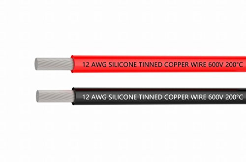 Tuofeng elektrischer Draht 8,10,12,14,16,18,20,22 AWG aus Silikon und verzinntem Kupfer, rot und schwarz, weich und flexibel, hohe Temperaturbeständigkeit