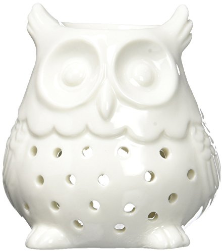 Brûle Parfum Brûleur Fondant Cire Parfumée – Diffuseur Huile Essentielle et Parfum Maison – Bougeoir Photophore Aromathérapie en Céramique Blanche avec Projection de Lumière, Hauteur: 12cm - Zen’Arôme