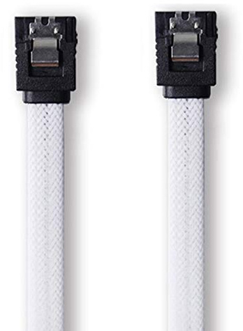 SODIAL 50cm Sata 3.0 III Sata3 7Broches Cable de Données Cables Ssd 6Gb / S Cable de Données pour Disque Dur avec Gaine en Nylon avec Disque Dur Et Version Gainée de Nylon (Rouge)