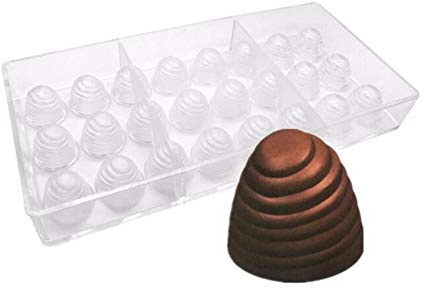Molde de chocolate en espiral de 24 agujeros, policarbonato transparente, moldes de chocolate, molde de plástico para horno, bandeja de horno de chocolate para hacer repostería, herramientas