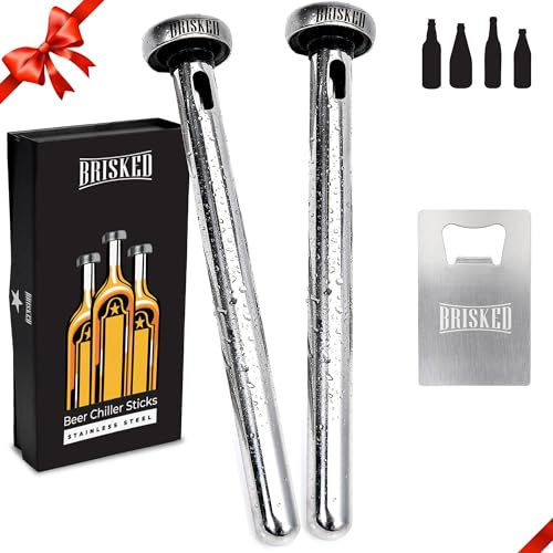 Brisked Ölkylpinnar för flaskor set | födelsedag för män, unik, cool, skämtgåva, hemliga tomteidéer | 3 rostfria kylare