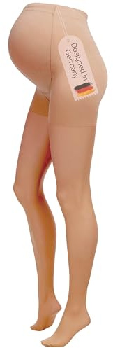 Herzmutter Medias premama 20DEN - maternidad - medias de embarazo - Futura Mama - transparente-mate-suave - Color piel-beige-negro - Set de 1 y 2-1200 (M/L, Beige-Oscuro)