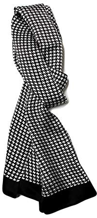 UK_Stone Klassisch Seidenschal Schwarzweiß Halstuch Herren Schal Schwarz Weiß Hahnentritt Houndstooth