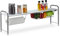 Relaxdays Estante para Fregadero, con Portarrollos, Estantería de Cocina con Cesta, Metal, 32x94x23 cm, Blanco/Plateado