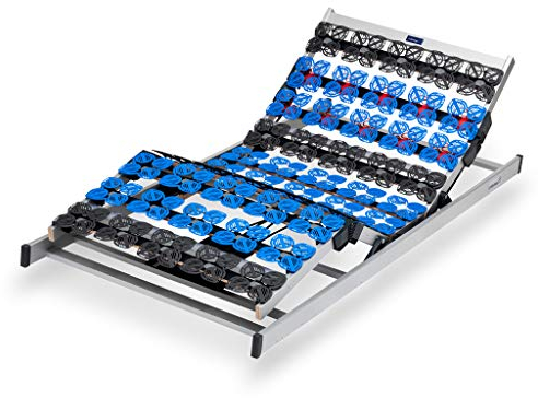 CubeSleep 7-Zonen Tellerfeder-Lattenrost Cloud 100x200 cm | Kopf- und Fußteil elektrisch verstellbar | Made In Germany | GS Zertifiziert – geprüfte Sicherheit | fertig montiert