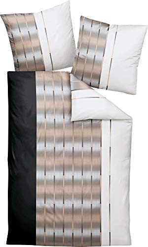 Janine Bettwäsche Mako-Interlock-Feinjersey braun Größe 1x 135x200 cm + 1x 80x80 cm