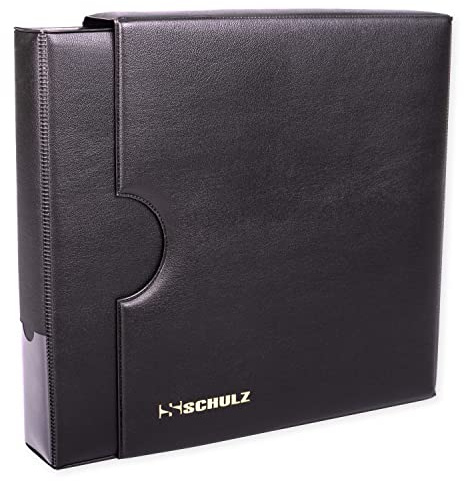 C Collector Coin Collection Album With Sleeve – 50p £1 £2 Crown Storage Binder For 221 Coins – Collecting Holder Protect And Store SCHULZ Black 21cm x 23cm