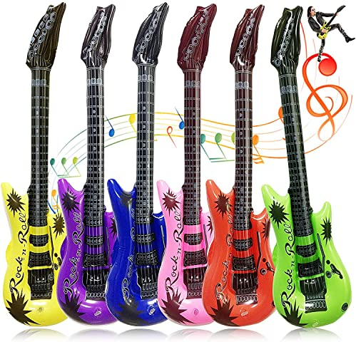 6 chitarre gonfiabili, 6 colori, per chitarra ad aria, gonfiabili, per feste