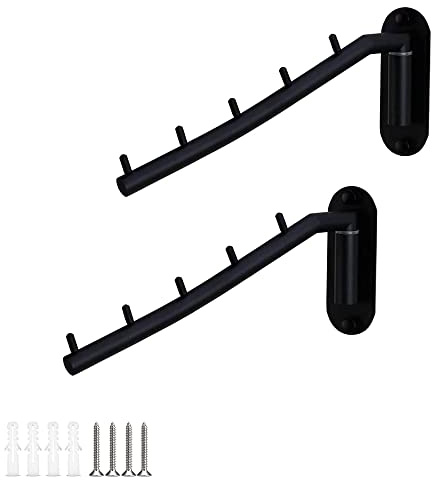 2 Stück 180° Drehbarer Kleiderhaken Klappbar Wand, Kleiderständer Metall | Garderoben Haken Schwingenarm Halter Wand Kleiderständer Kleiderhaken Wäscheraum Kleiderbügel Kleiderlüfter