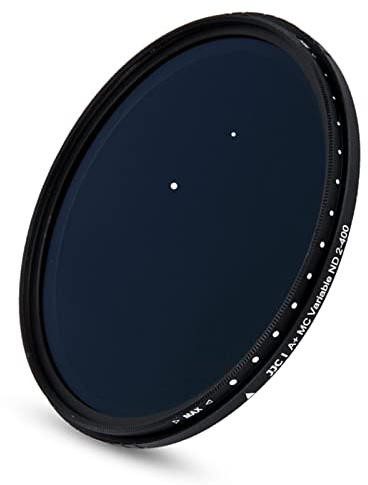 JJC ND Filter Neutraldichte 67mm ND2-ND400 Verstellbarer Graufilter, Optisches Glas, Abgestuft, Neutraldichtefilter für Canon/Nikon/Sony Objektive mit Wasserdichter Filtertragetasche (67mm)