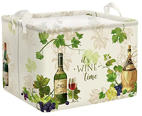 Clastyle Retro Manor Wine Storage Baskets Outdoor Camping Grape Cane Vine Kitchen Storage Bin Rectangle Gift Basket for Clothes Food Book Toy