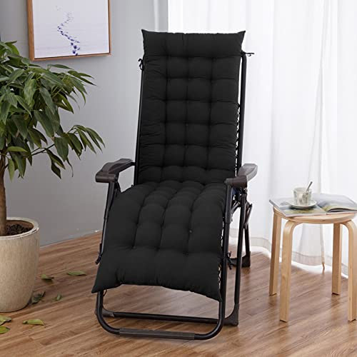 PRELGOSP Auflagen für Gartenliegen, Tragbare Liegenauflagen, Dick rutschfest Relaxsessel Auflage für Hausgartenparty Camping (Ohne StüHle),Schwarz,155x48x8cm