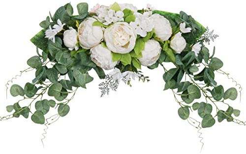 HAOSHICS Künstliche Pfingstrosen, künstliche Seidenblumen, Girlande, bunt, gemischt, Frühlingsblumen-Girlande mit Pfingstrose für Hochzeitsbogen, Tischdekoration, zum Aufhängen, Heimspiegel,