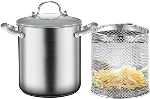 Pentole, Pentola per asparagi con Inserto per cestello, Pentola per asparagi a Vapore per asparagi, Altezza 5 l, in Acciaio Inossidabile, Adatta per Pasta, Spaghetti, Verdure