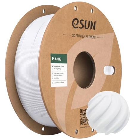 eSUN High Speed PLA+ Filament 1.75mm, 3D Printer Filament Speedy PLA Plus for Fast Printing, Dimensional Accuracy +/- 0.03mm, 1KG Cardboard Spool 3D Printing Filament for 3D Printers, Cold White