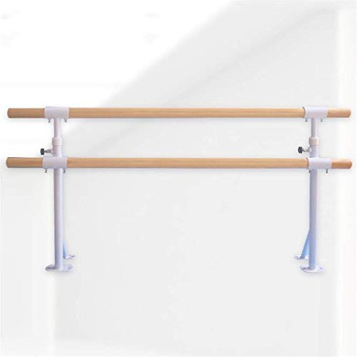 AGrAdi Ballettstange, Doppel-Ballettstange, klappbare Fitness-Gymnastik-Dehnungsstange, Bodentanzstange für zu Hause, höhenverstellbar (weiß 1 m)
