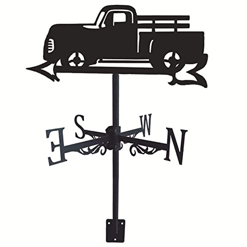 Veleta Viento, Veleta camión, Veleta Metal, Mini veletas Retro con anemómetro indicador dirección del Viento y medición, decoración Techo Hierro Forjado
