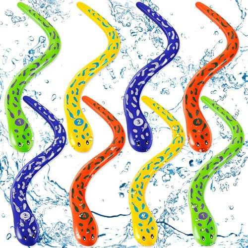 YUEXNKO Tauchspielzeug Set - 8 Stück Tauchtiere für Kinder, Schwimmbad Tauchset, Sommer Spielzeuge, Pool Tauchspielzeug (Schlange)