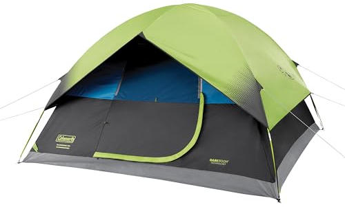 Coleman Sundome Dark Room 4/6 Person Tent, Blocks 90% of Sunlight to Keep Inside Cool, Weatherproof Tent with Rainfly Sets Up in Minutes