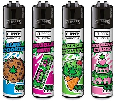 Clipper® 4er Set Sweeds #2 Feuerzeuge + 1 Sticker High Zombie