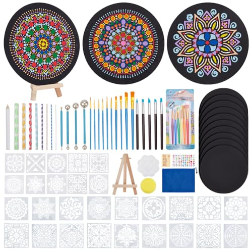 WEBEEDY 72 Pcs Dotting Tools Painting Kit Dot Painting Tools Set für die Malerei mit Acrylfarben und Wiederverwendbare Schablonen, Art Kit Home Decor Zeichnung Aktivität