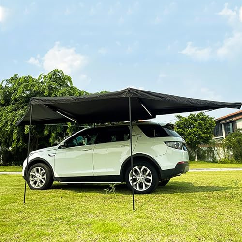 Roof Rack Awning 180° Sector Carside Tent, 6.6 Ft Roof Rack Pull-Out Car Side Awning, Retractable Car Awning, for SUV/Truck/Van