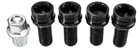 Viti Per Ruote，Bullone Ruota 5 pezzi Set di bulloni e dadi antifurto for ruote (4+1) Chiave di sicurezza Adatto for VW Adatto for AUDI A3 A4 A5 Adatto for Bora M14x1.5 8D0601139F