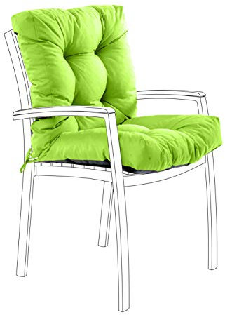 Gardenista Outdoor Sitzpolster mit Rückenlehne Stuhlkissen 100x50x7 cm Sitzkissen mit Rückenkissen Polsterauflagen Auflage für Stühle Sessel Indoor Outdoor Gartenstuhlauflage (1, Limette)