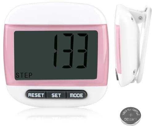 3D Pedometer Step Counter, Portable Sport Pedometers Larger Display Waterproof Pedometer Time Counter Fitness Tracke with Removable Clip record Calorie Distance for Walking Running Men Women Elder