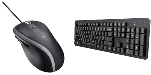 Logitech M500 Wired USB & Trust Ody II Silent Wireless Keyboard,